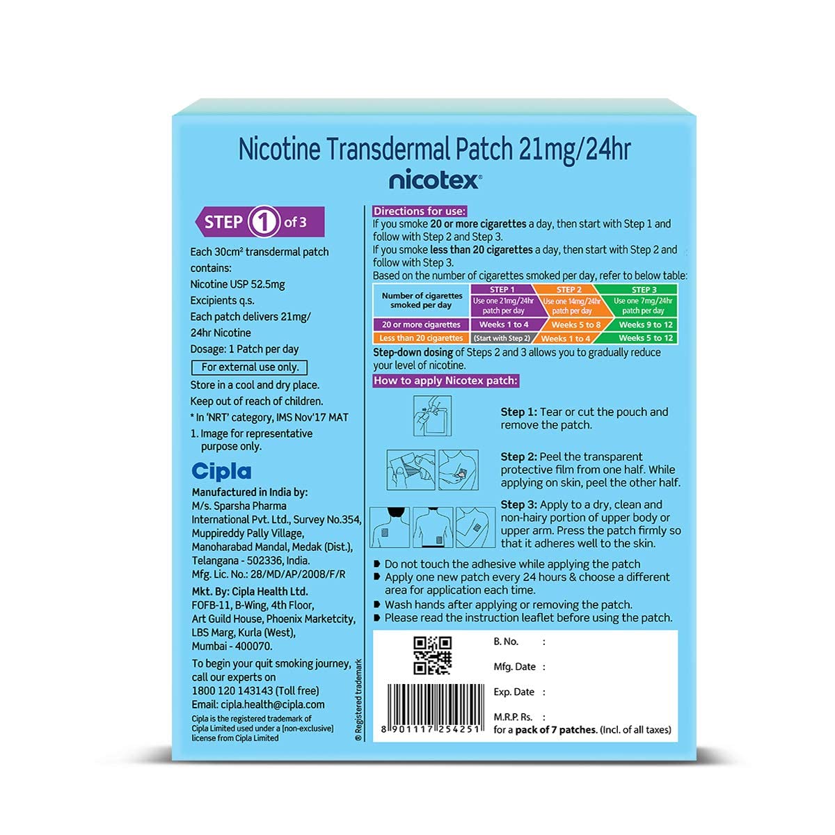 Cipla Nicotex Nicotine Transdermal Patch
