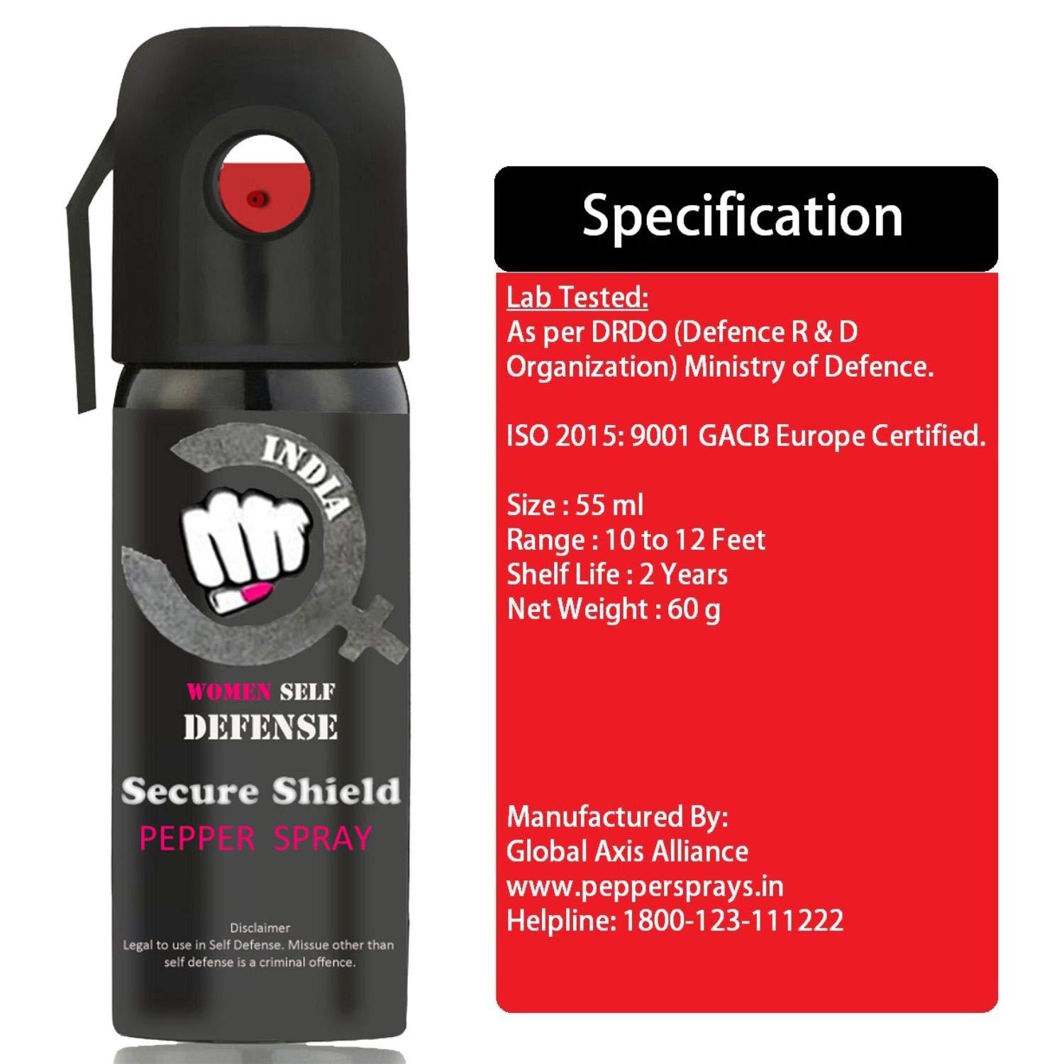 BE Safe Forever Ultra Max Protection Self Defense Pepper Spray